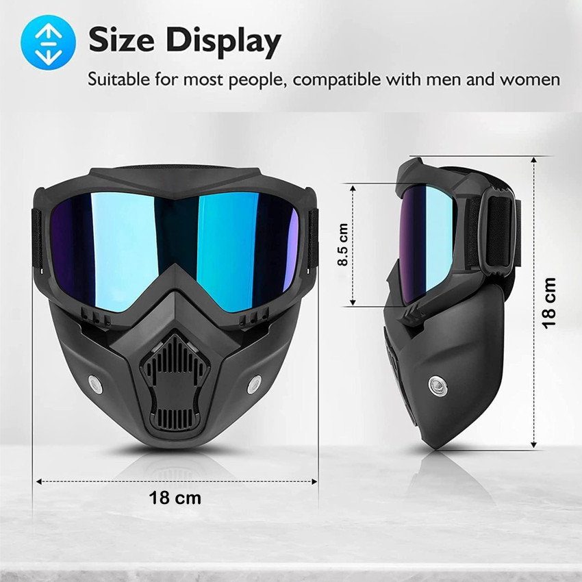 DSTECHBAR Face Mask Shield Goggles Off Road Motocross Helmet