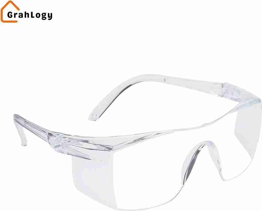 GrahLogy Unisex Plastic White Transparent Goggles Sunglasses Pack Of 6 for Bike Riding Unisex Plastic White Transparent Goggles Sunglasses Pack Of 6 for Bike Riding Power Tool Blowtorch Laboratory Woo...