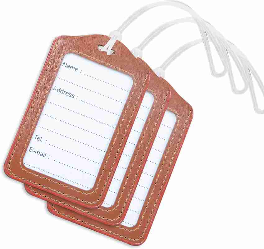 CLICKEDIN Travel Luggage Label Tags Suitcase Identifiers For Flights With Silicone Thread Luggage Tag Brown Price in India Flipkart