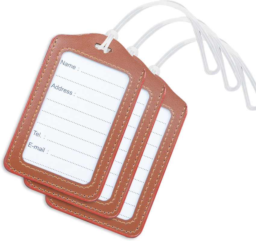 CLICKEDIN Travel Luggage Label Tags Suitcase Identifiers For Flights With Silicone Thread Luggage Tag Brown Price in India Flipkart