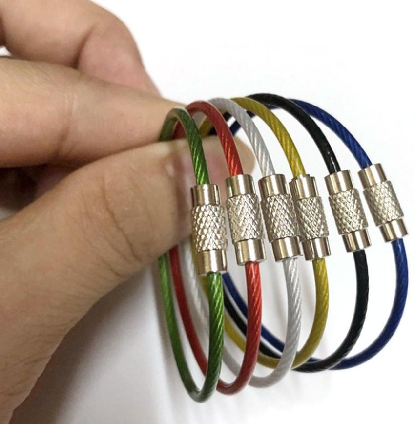 Kidultz Wire PVC Overcoated SS EDC Tool Key Loops Duty Luggage Tags Pack of 10 Luggage Tag Luggage Strap Cable Lock Safety Lock Multicolour Price in India Flipkart