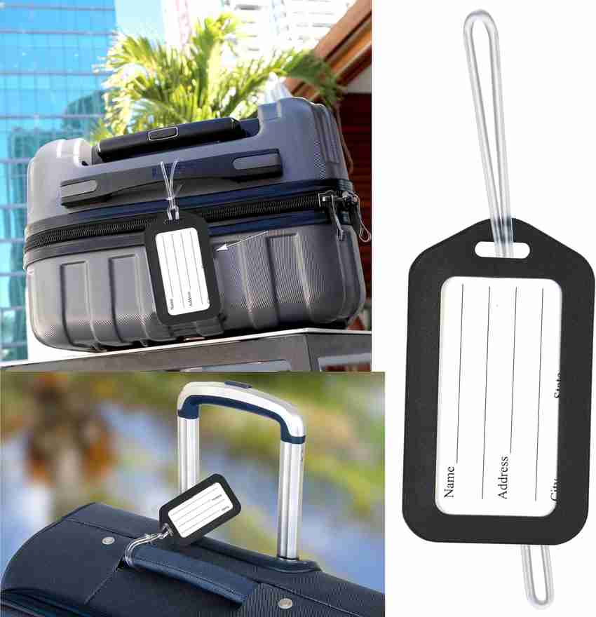 STORITE Luggage Tags Bag Tag Travel ID Labels Tag for Baggage Suitcases Bags Pack of 6 Luggage Tag Black Price in India Flipkart