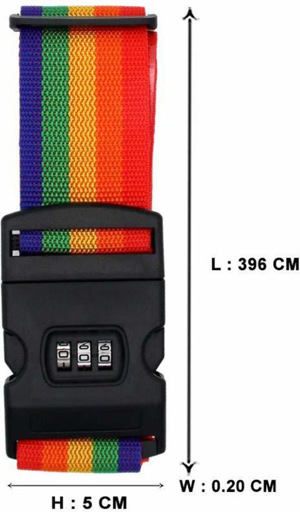 MyVirdi Suitcase Belt Adjustable Travel Packing Straps Number Lock (200CM)  SET OF 4 Luggage Strap MULTICOLOR - Price in India