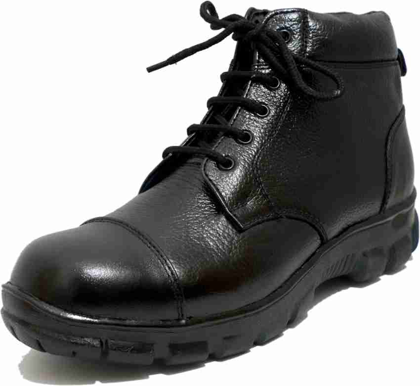 Steel toe sales shoes leather