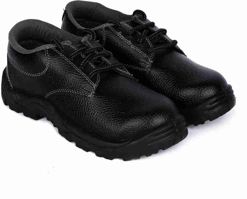 Black leather safety shoes sale
