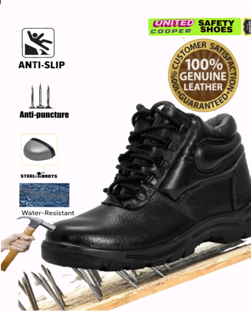 UNITED COOPER Steel Toe Leather Safety Shoe Price in India Buy UNITED COOPER Steel Toe Leather Safety Shoe online at Flipkart