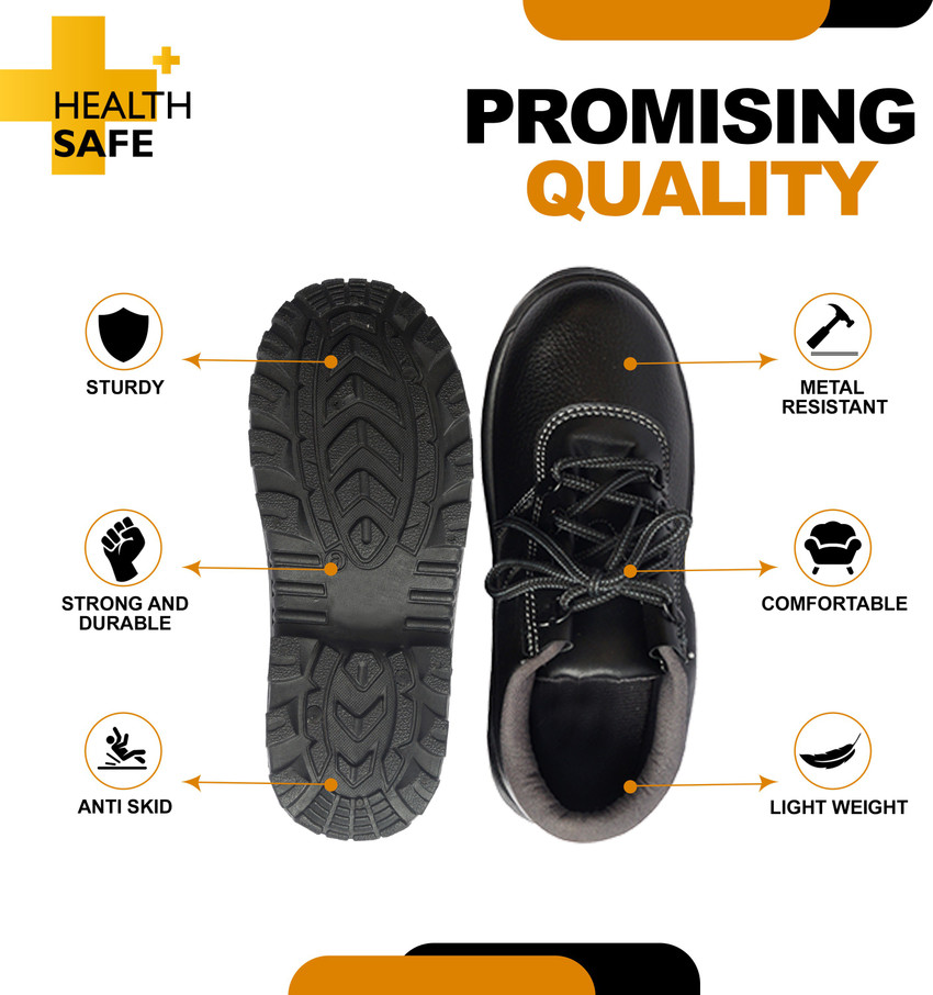 HEALTH SAFE Steel Toe Leather Safety Shoe Price in India Buy HEALTH SAFE Steel Toe Leather Safety Shoe online at Flipkart