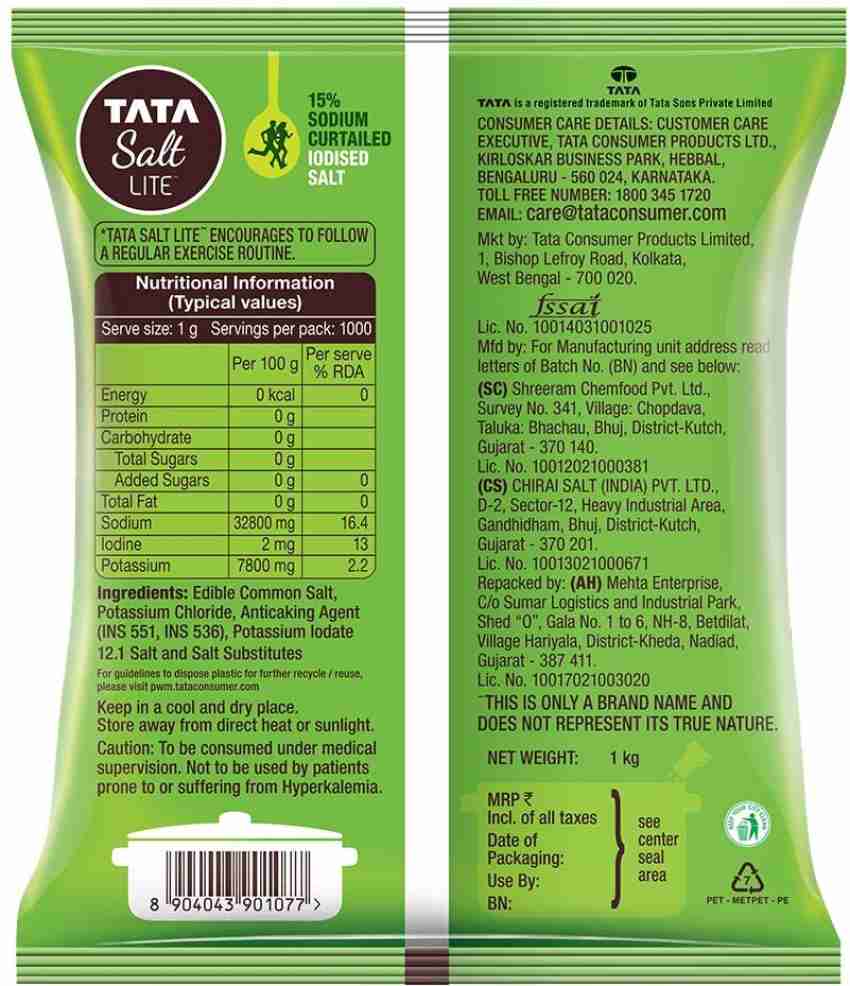 Buy Tata Salt Super Lite Iodized Salt - 30 % Less Sodium Online at