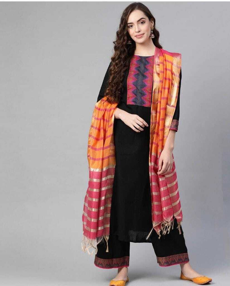 Thezaara Solid Kurta Palazzo Dupatta Set Buy Thezaara Solid