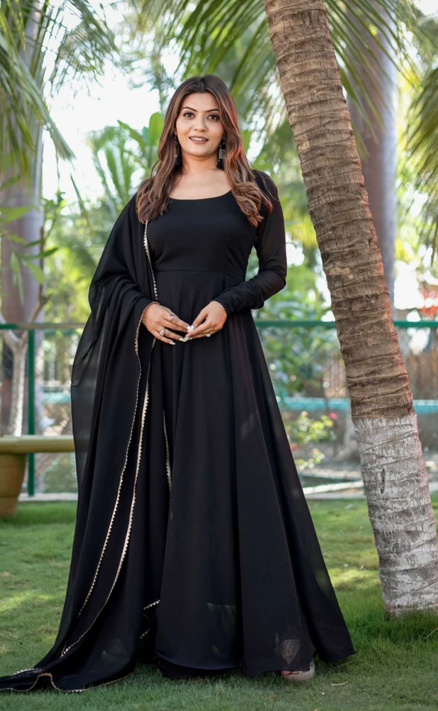 black anarkali gown