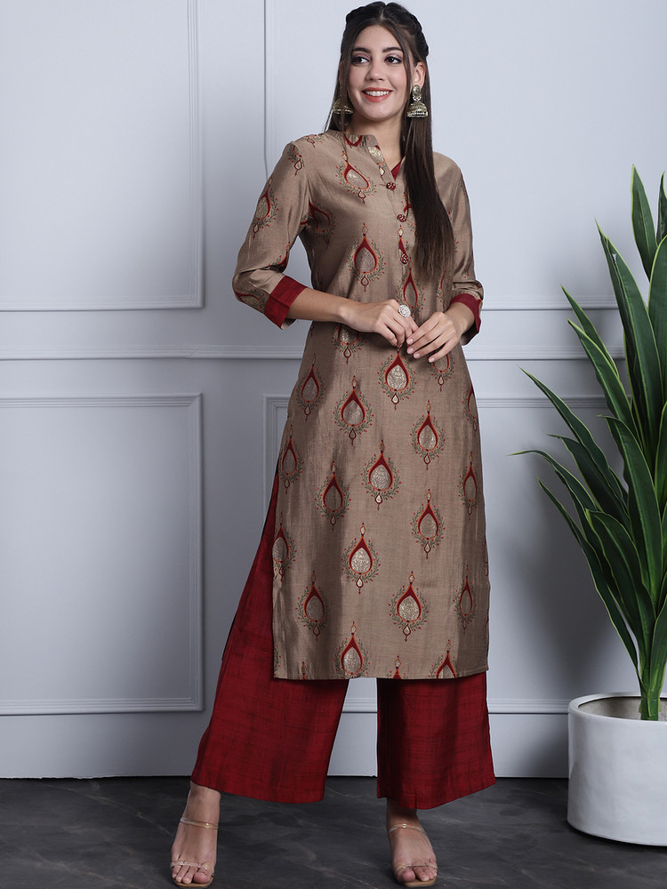 GRANCY Printed Kurta, Palazzo & Dupatta Set - Buy GRANCY Printed 