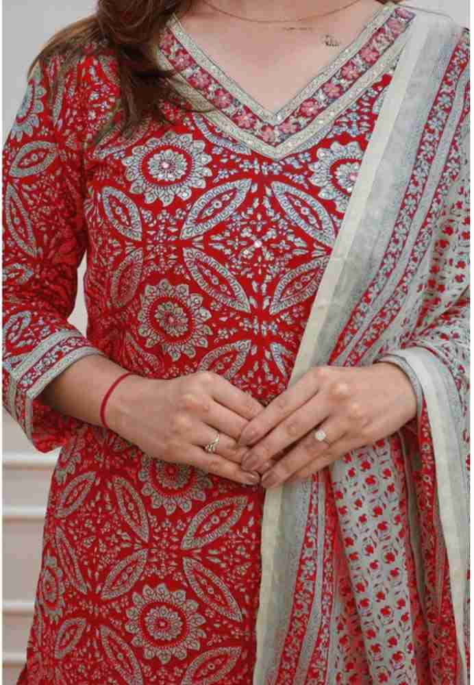 PI JAYPORE Floral Print Kurta Salwar Dupatta Set Buy PI