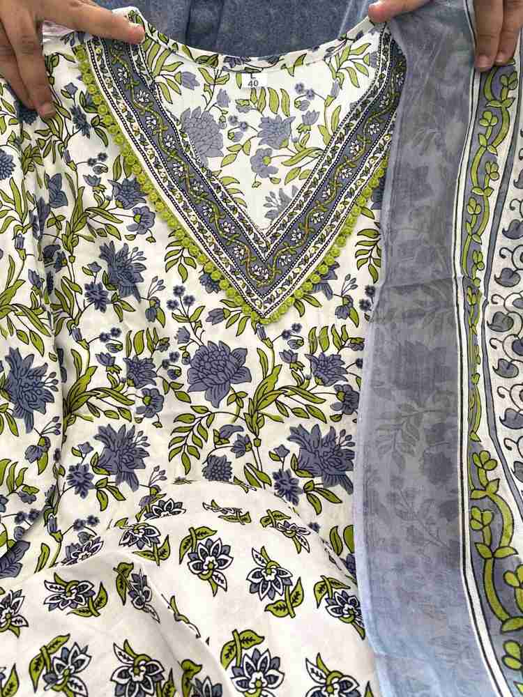 PI JAYPORE Printed Floral Print Embroidered Paisley Kurta