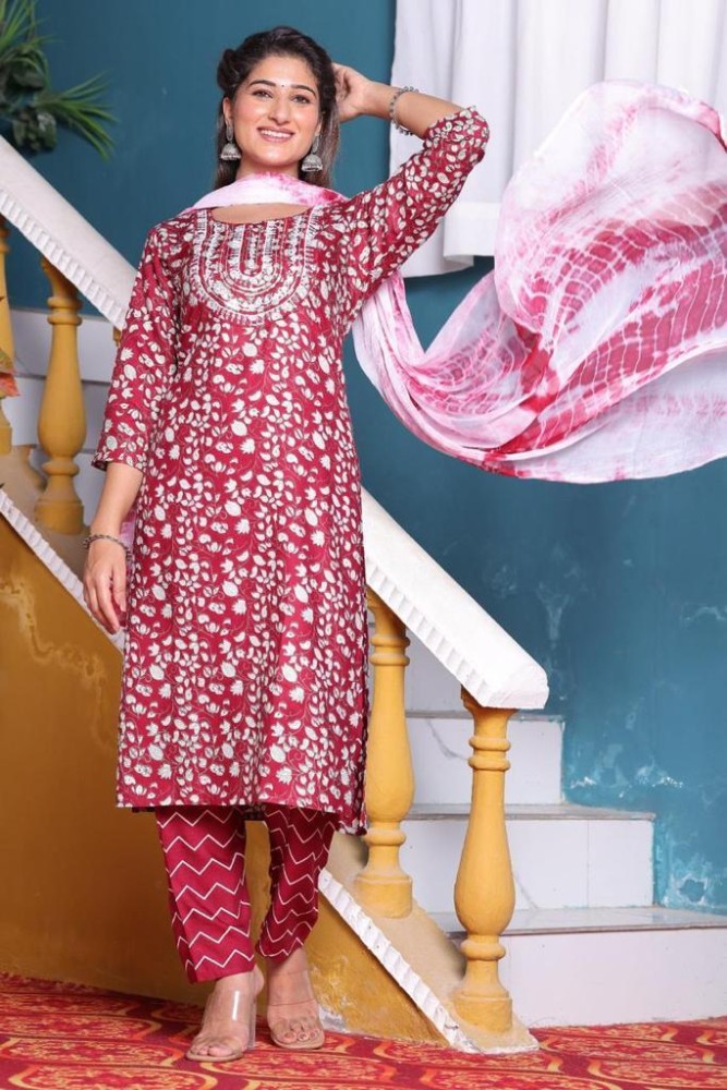 Zeba Design Printed Kurta Salwar Dupatta Set Buy Zeba Design Printed Kurta Salwar Dupatta Set Online at Best Prices in India Flipkart