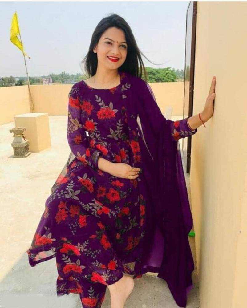 Plain kurti and printed salwar outlet