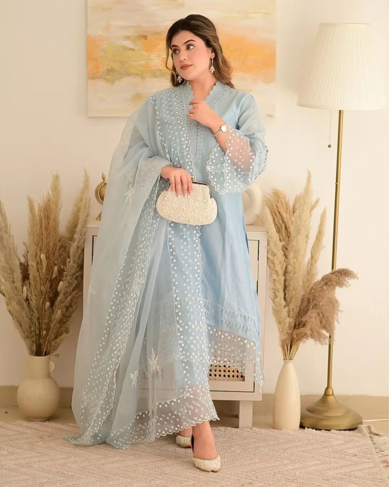 Buy Indigo Printed Rayon Kurti Pant Set for Women  Online in India  Etsy