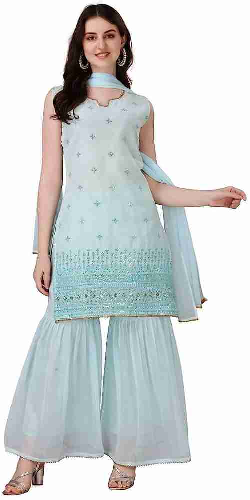 Heniva Boutique Embroidered Kurta Sharara Dupatta Set Buy Heniva Boutique Embroidered Kurta Sharara Dupatta Set Online at Best Prices in India Flipkart
