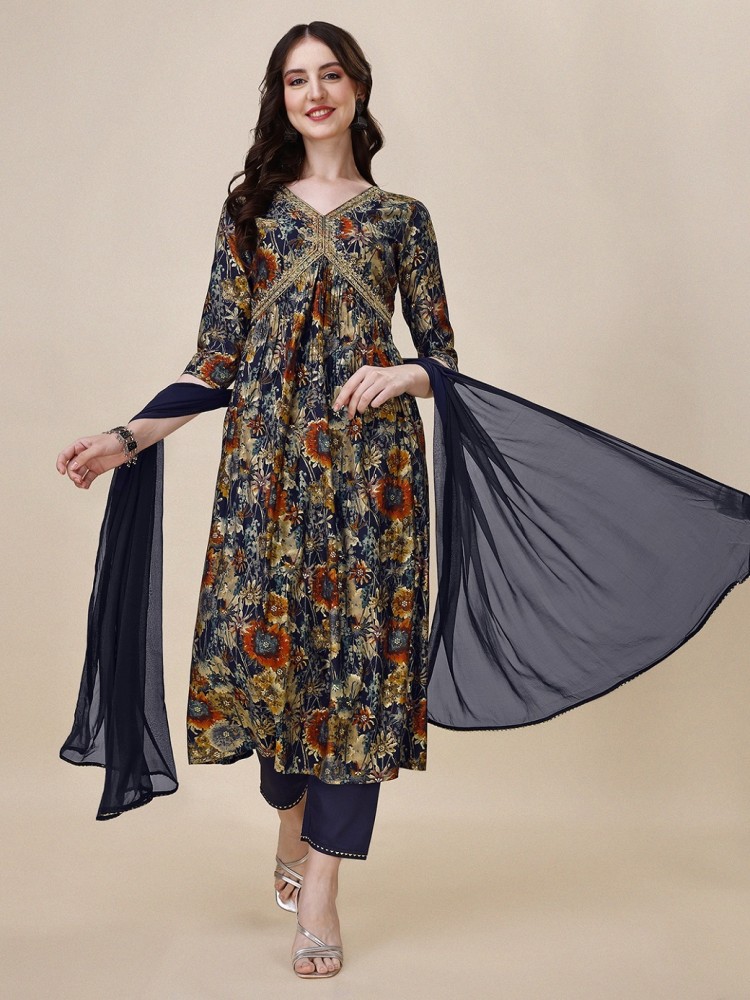 PONEPO Women Kurta Salwar Dupatta Set - Buy PONEPO Women Kurta Salwar  Dupatta Set Online at Best Prices in India