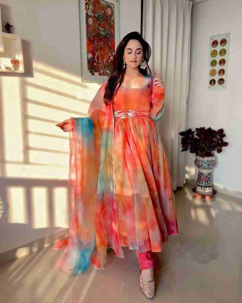 Chiffon clearance anarkali kurta