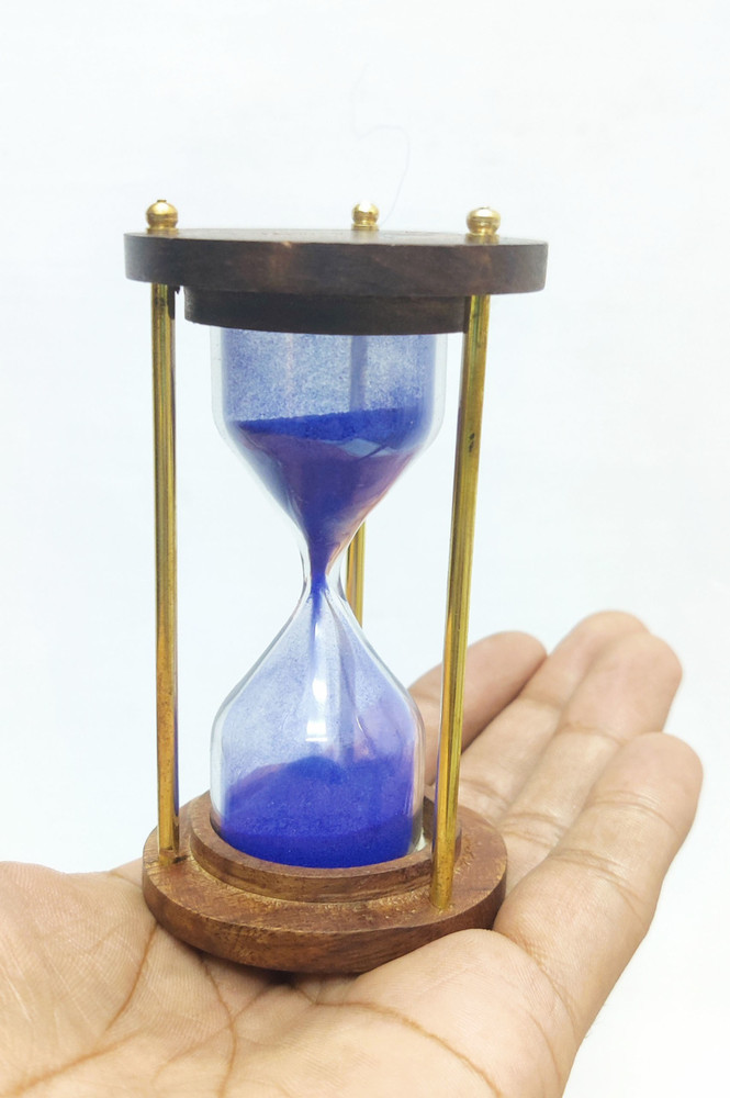 NORVILLE Wooden and Brass Sand Timer Hour Colored Sandclock 4