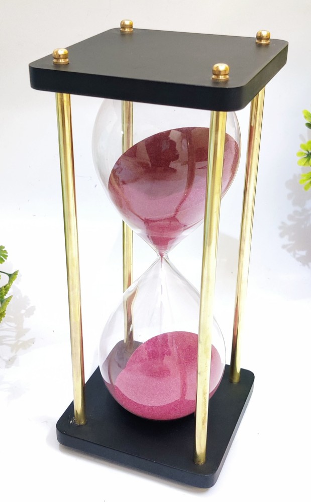 60 Minute Glass Timer with Gold Sand