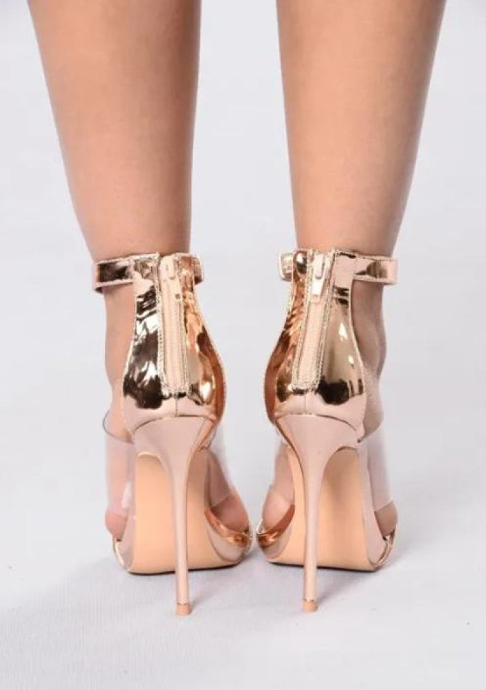 Golden cheap strap heels