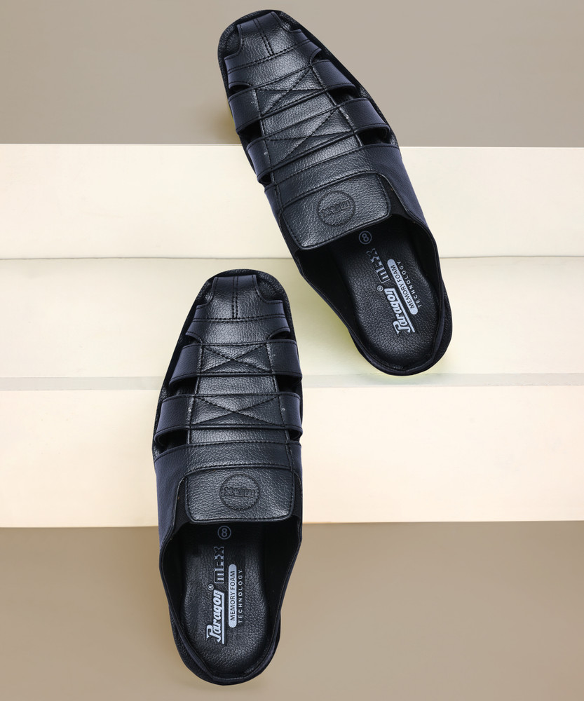 paragon max men's black sandals