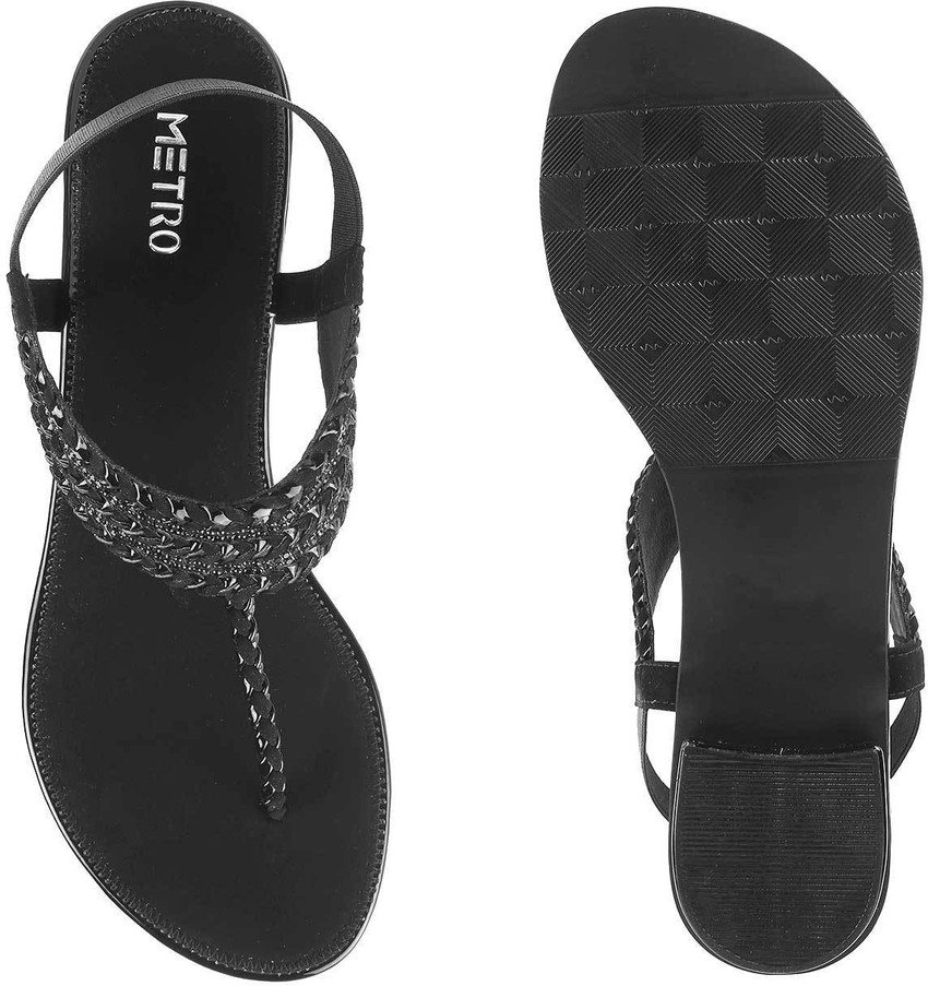 Metro black thong sandals shop