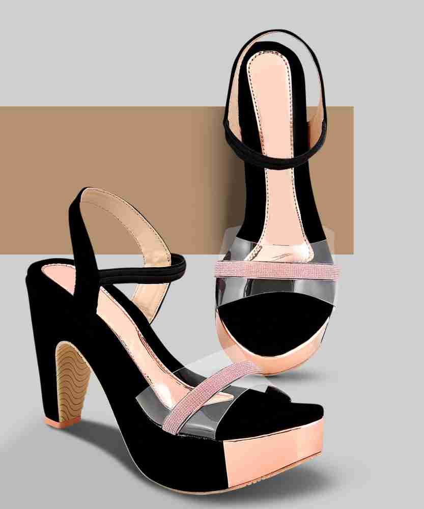 Black shop pink heels