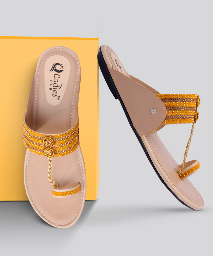 ladies hub Fancy Kolhapuri Women Off White Flats