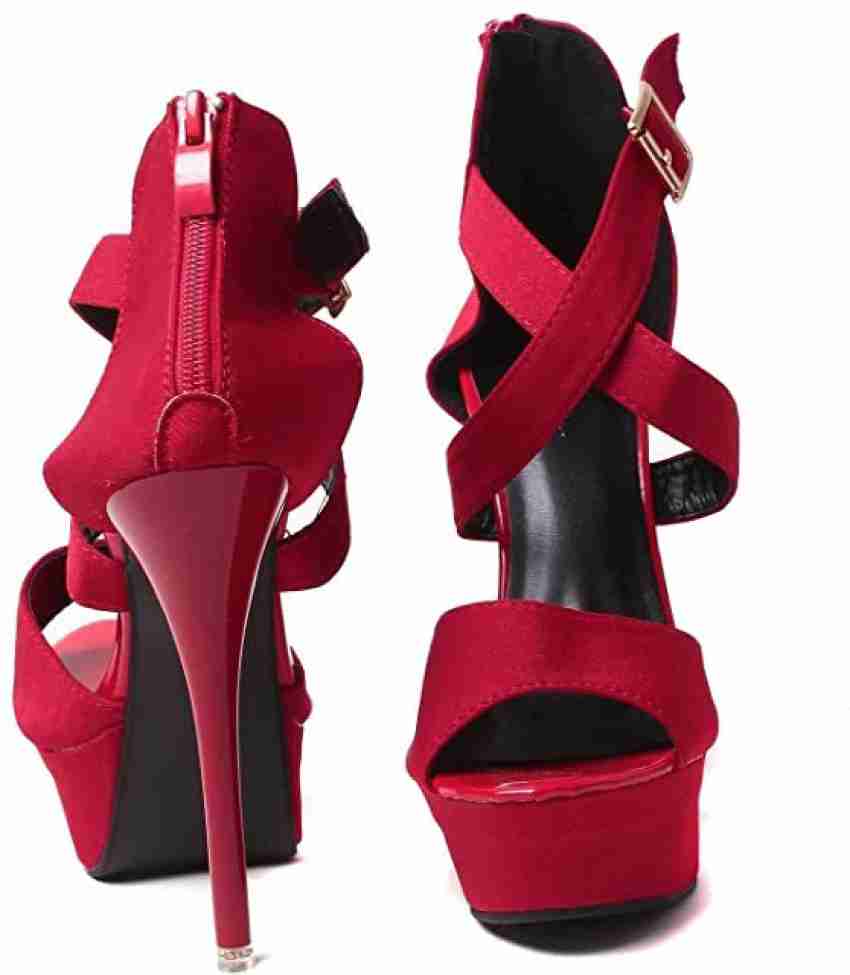 High heels shop in red colour