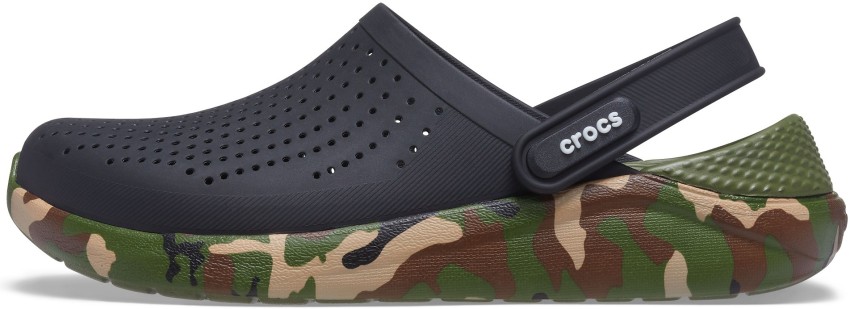 CROCS Literide Printed Camo Unisex Clog Men Black Multicolor Clogs