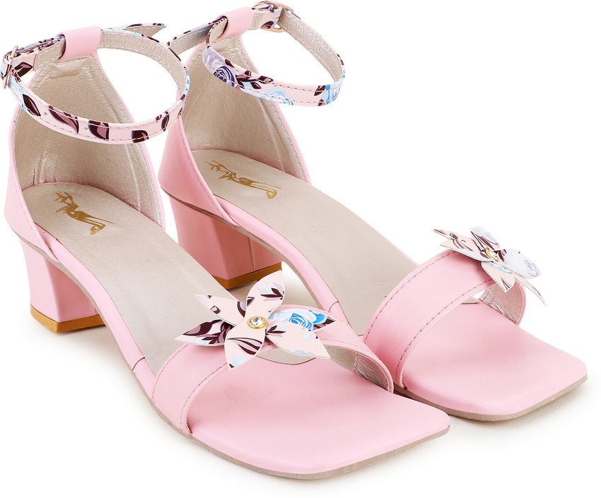 Pink sandal heels sales