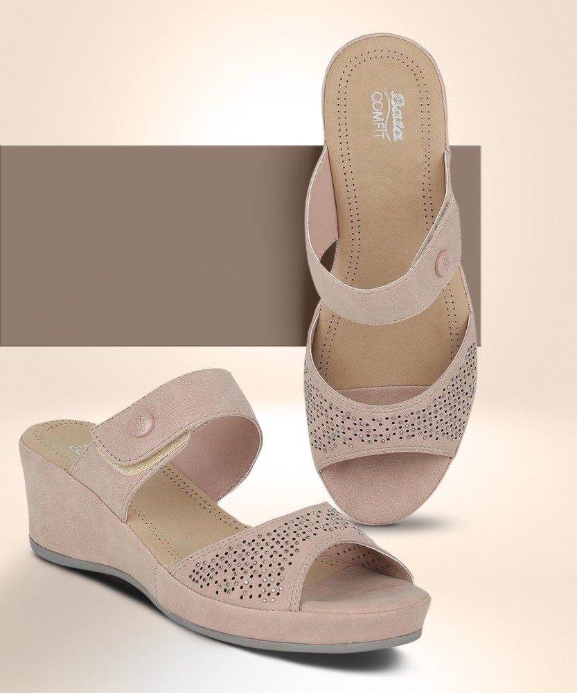 Buy Pink & Brown Synthetic Flat Sandals online | Looksgud.in
