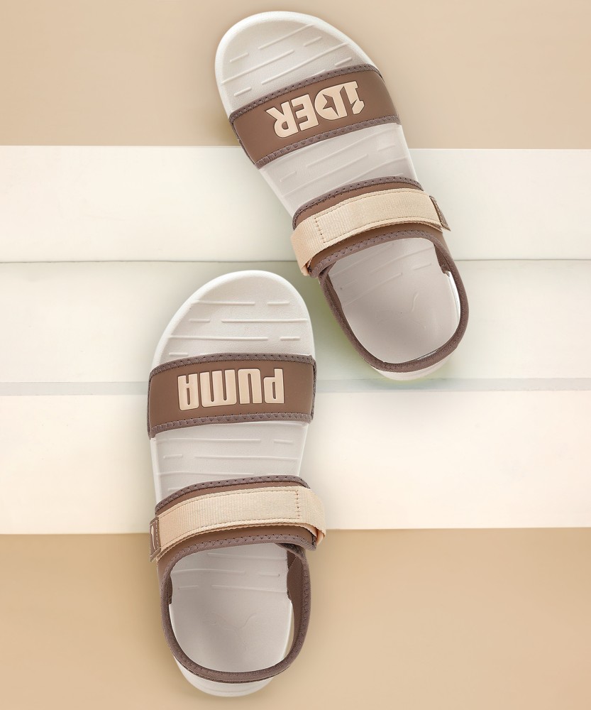 Puma slides hot sale mens brown