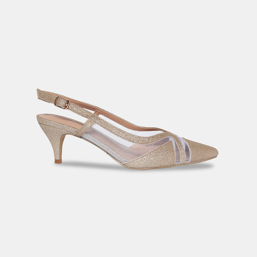 Glamorous rose gold online kitten heel sandals