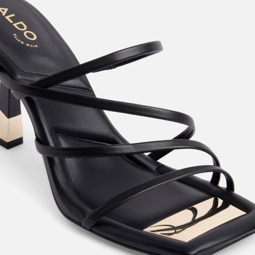 Aldo black strappy outlet heels