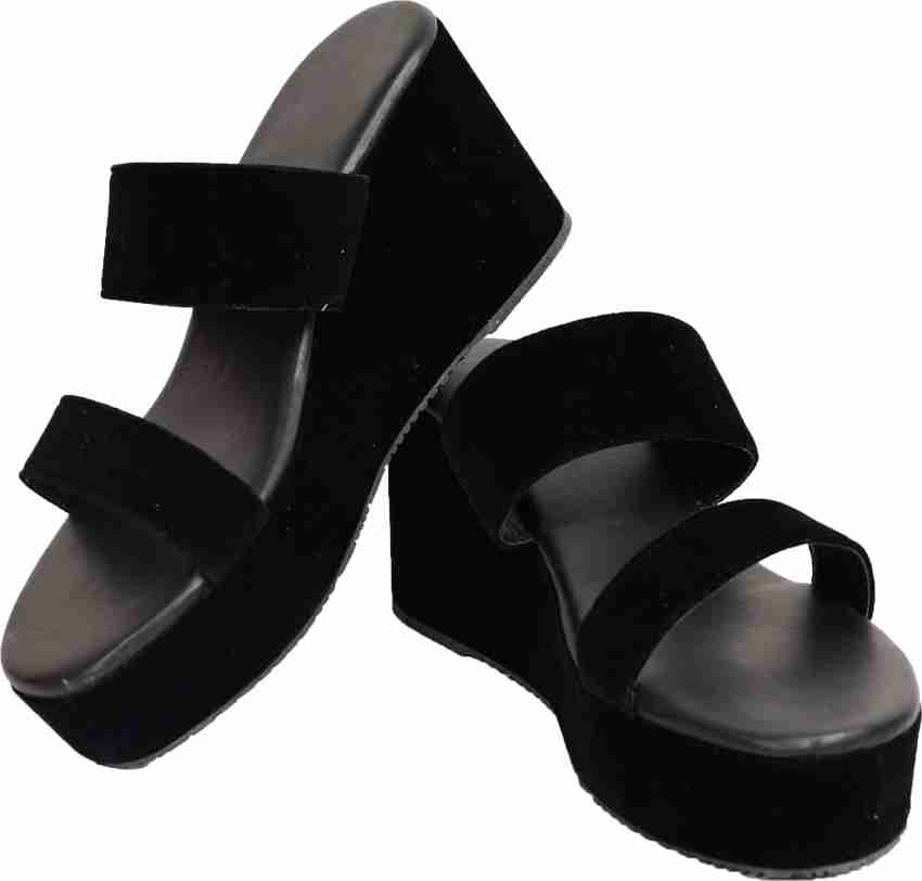 Black high hot sale wedges