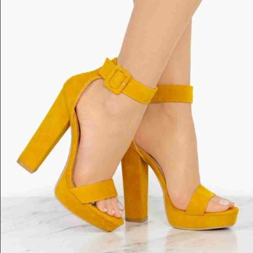 UUNDA Fashion Women Yellow Heels Buy UUNDA Fashion Women Yellow