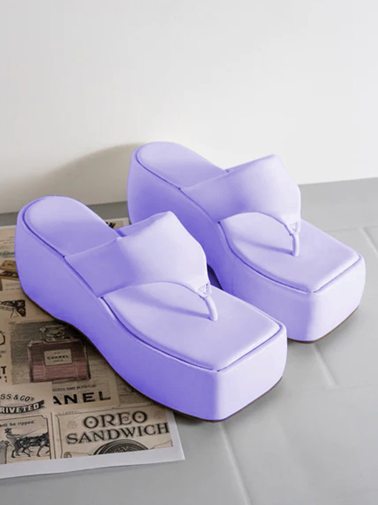 Purple platform online wedges