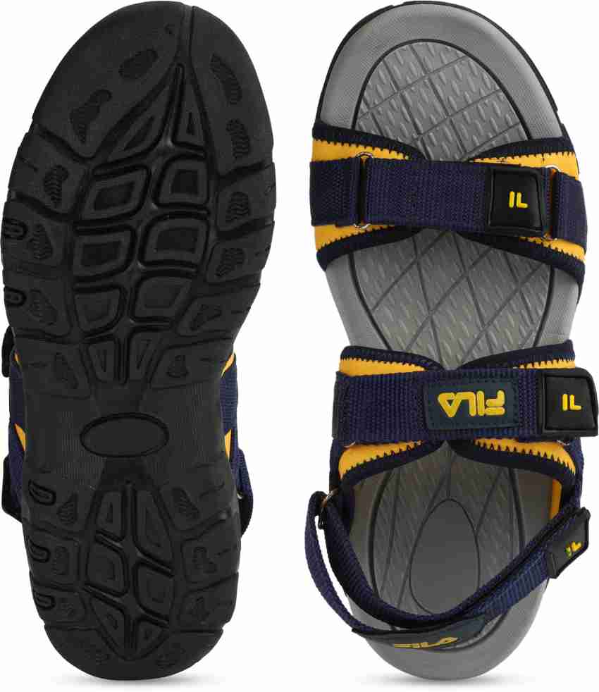 Yellow cheap fila sandals