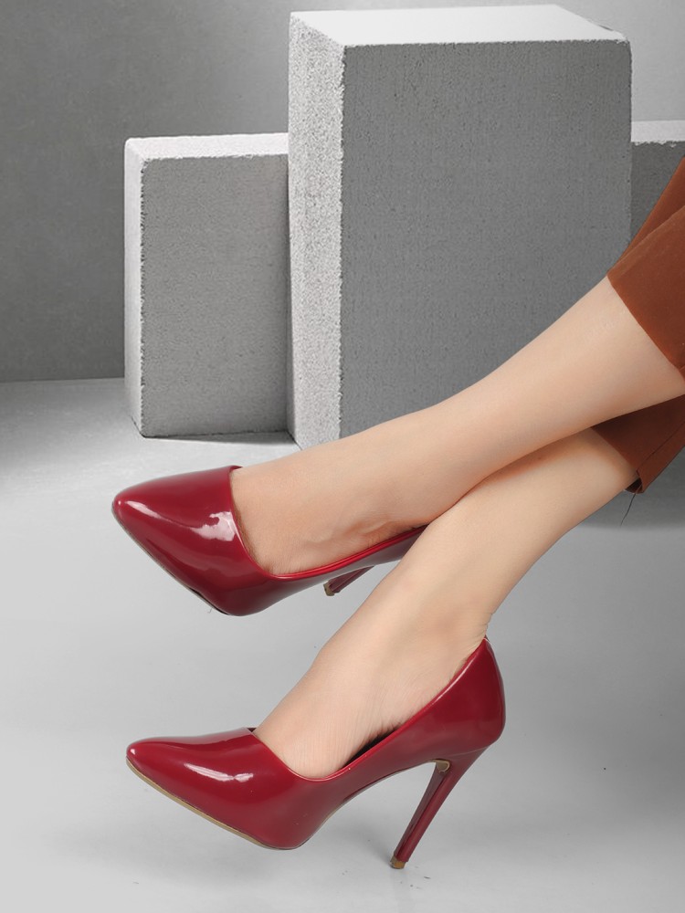 Maroon hot sale high heels