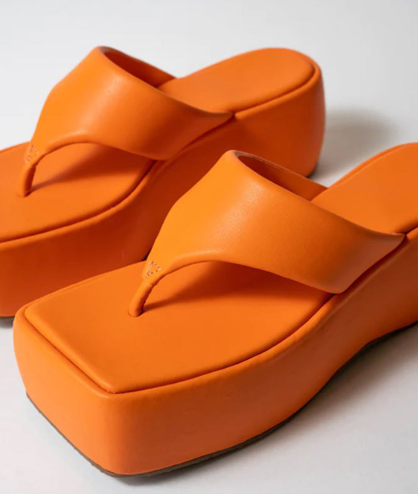 Orange platform flip new arrivals flops