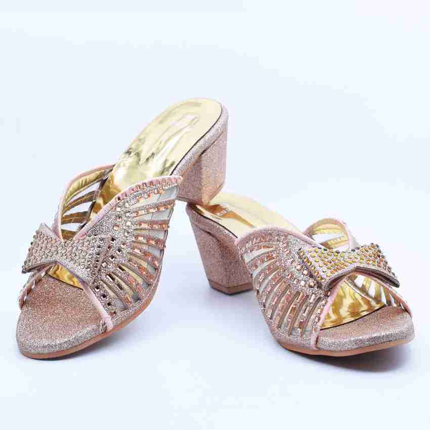 IndiForce Women Gold Heels Buy IndiForce Women Gold Heels Online