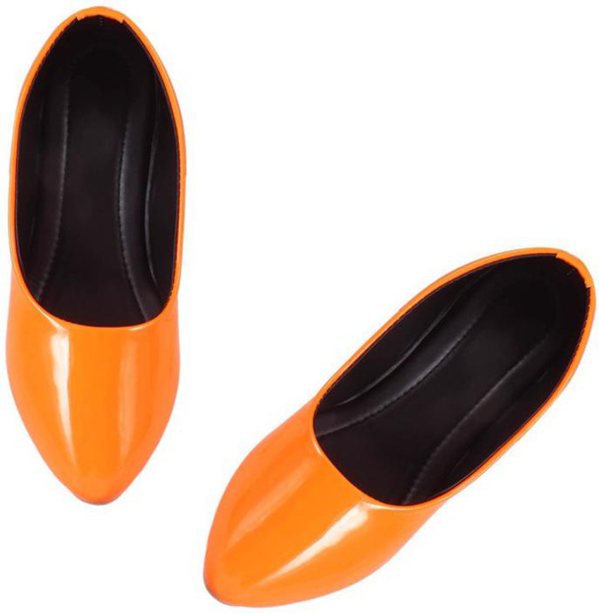 Orange flat shoes store