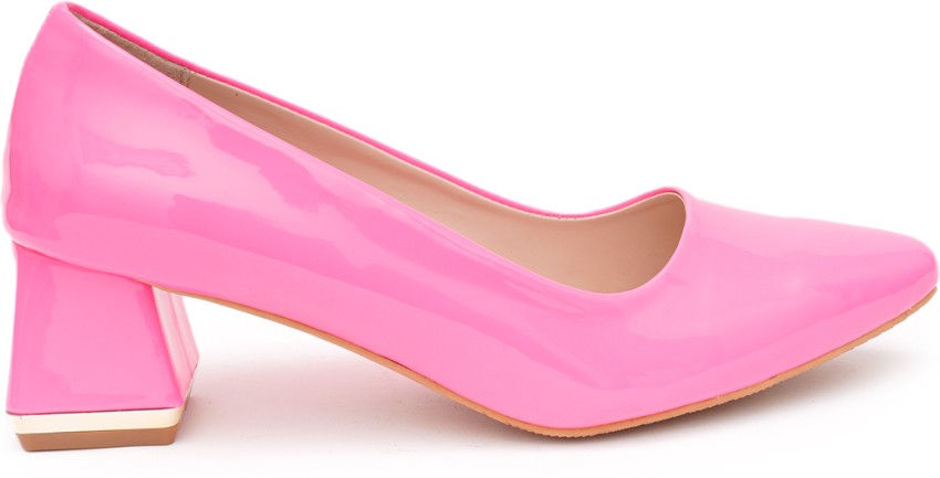 Pink block heel outlet shoes