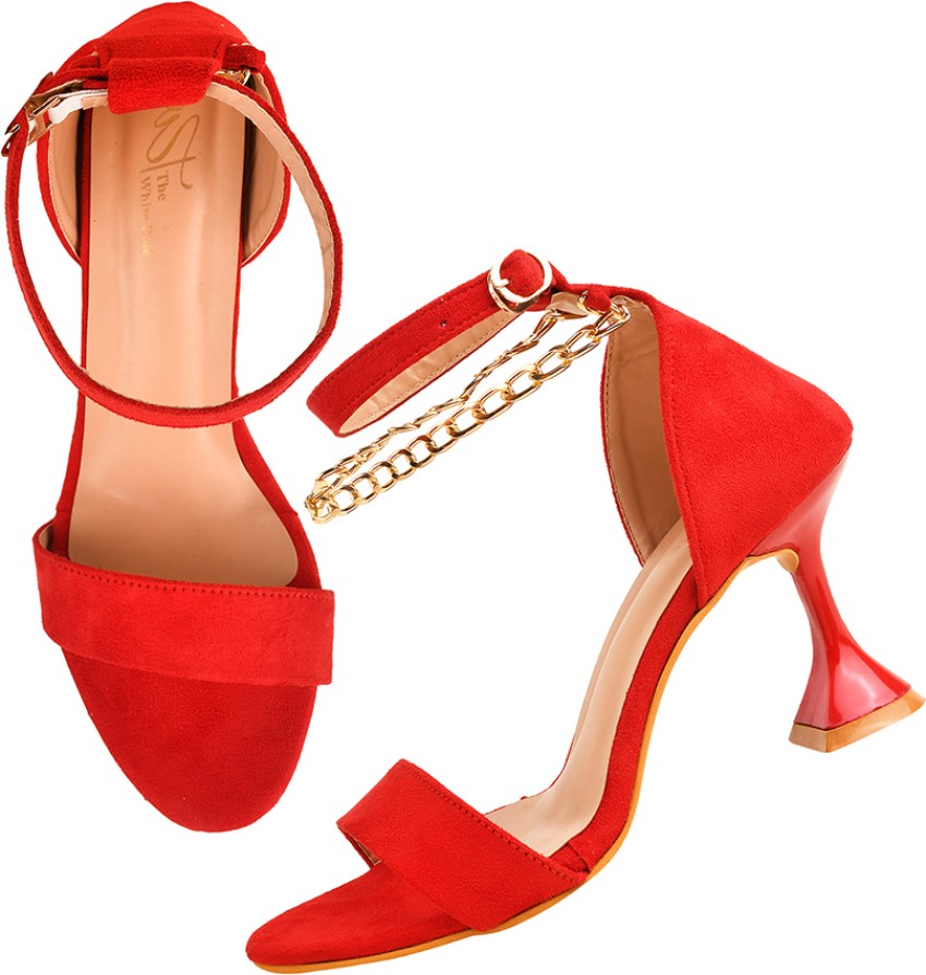 Red strappy block heels hot sale