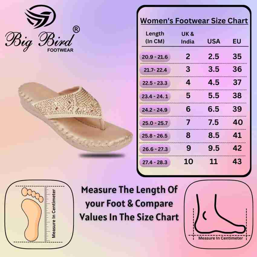 Ladies sale chappal size