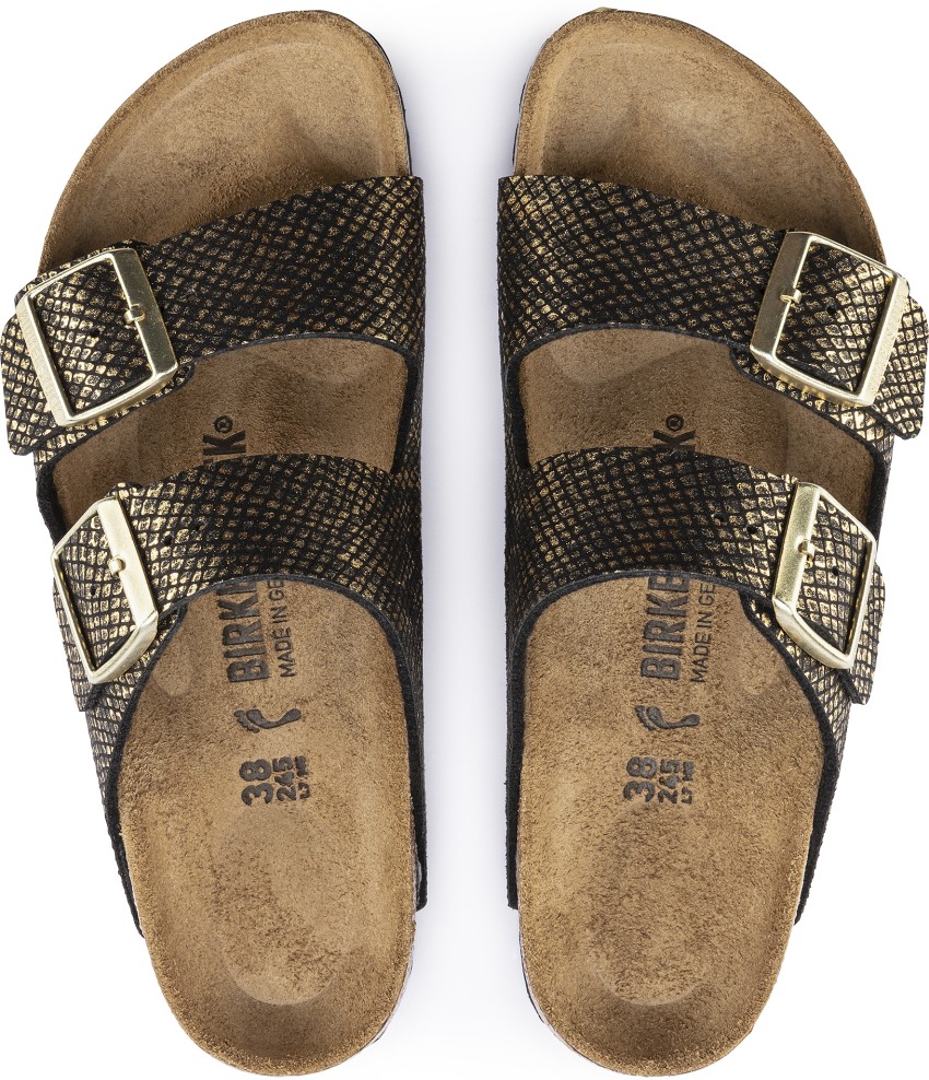 BIRKENSTOCK Arizona Regular Width Women Black Gold Flats Buy