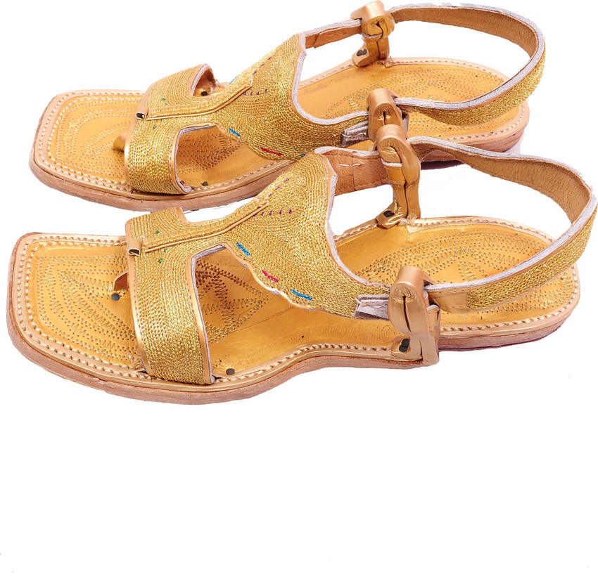 Golden chappal online deals